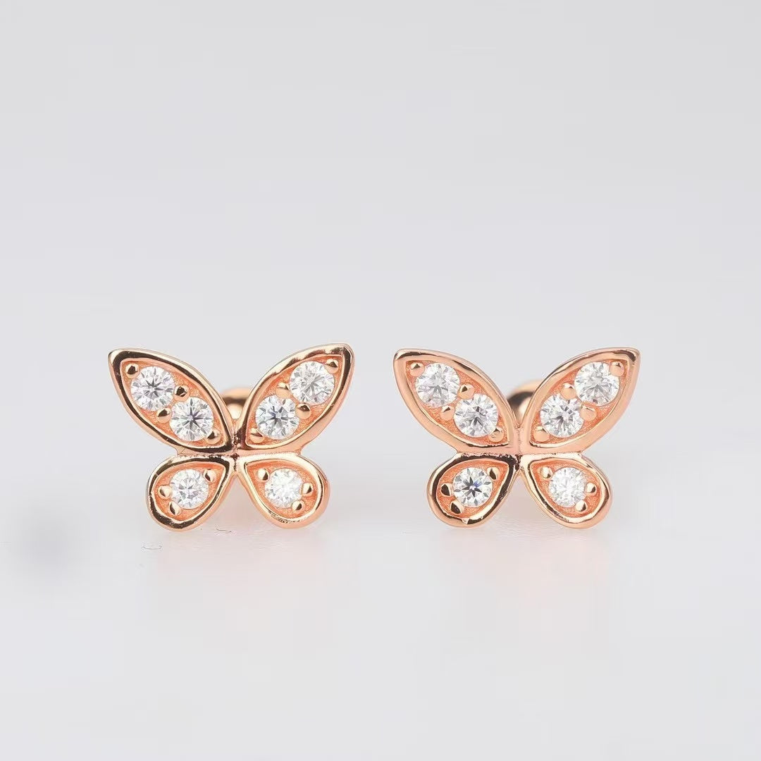 (Butterfly)Full moissanite earring(a pair of)