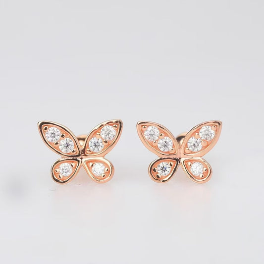(Butterfly)Full moissanite earring(a pair of)