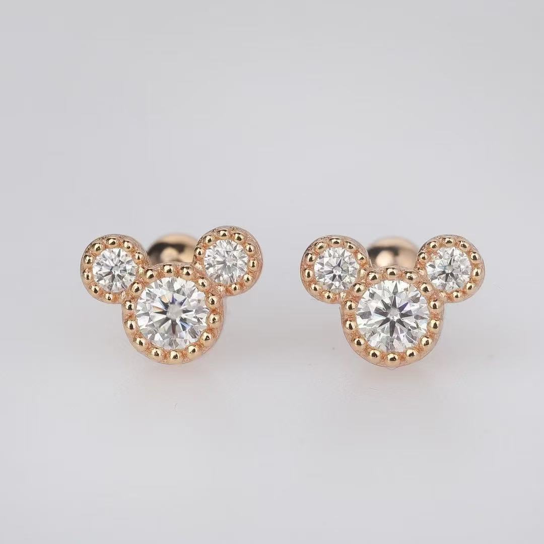 (Micky)Full moissanite earring(a pair of)