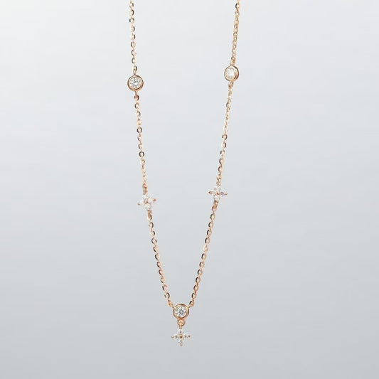 (Bubble floral)moissanite necklace